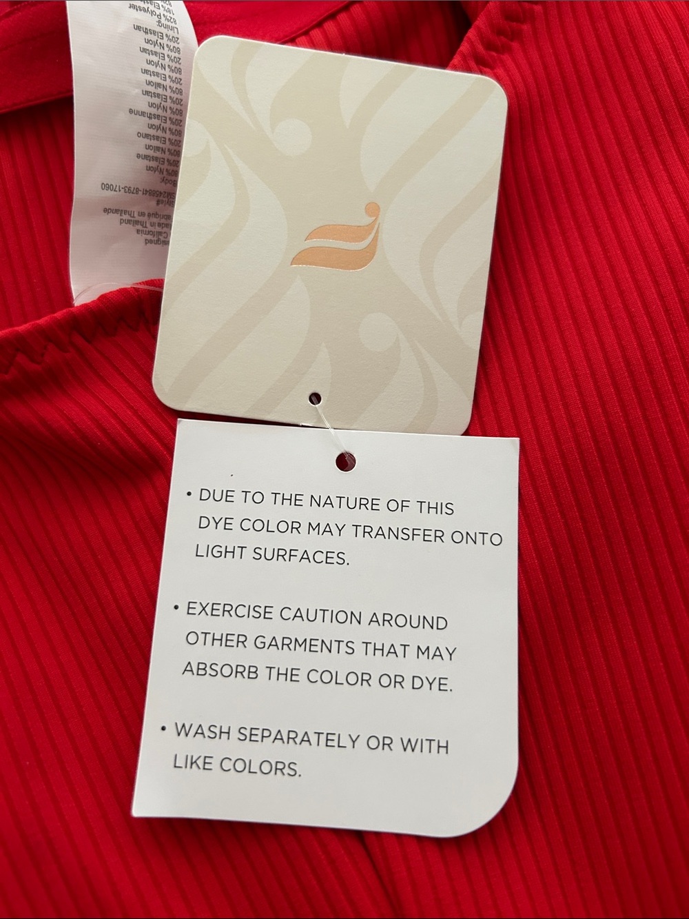 Fabletics Red Ribbed Racerback One-Piece - Picture 9 of 11